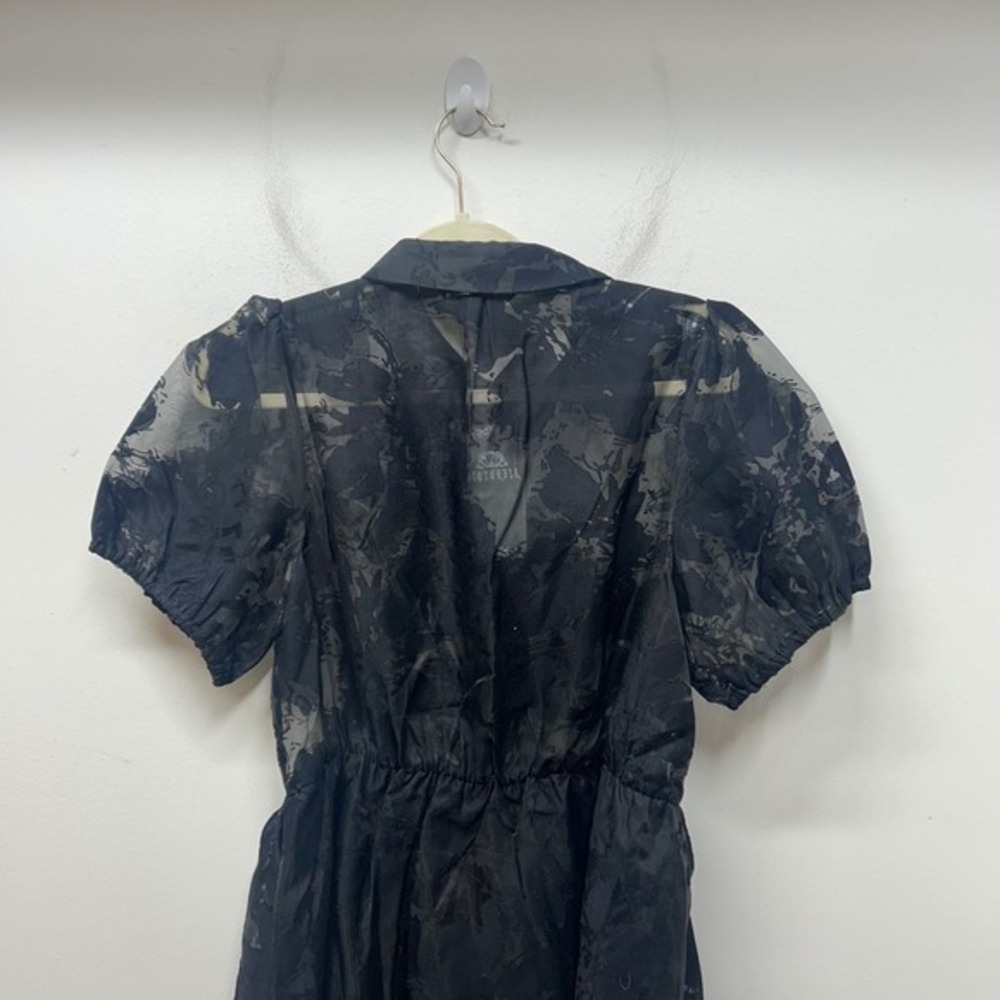 NWT Disturbia Spectre Layered Midi Shirt Dress Black Burnout Floral US 6 - Picture 12 of 14